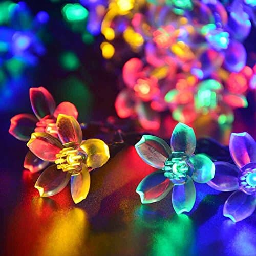 Solarstar [50 LED 23ft 8 Mode] Solar String Lights Outdoor Multi-Color, Fairy Blossom Lights for Garden, Patio, Party, Wedding, Christmas Tree, Halloween