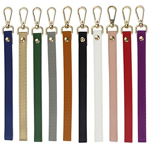 Coolcoco Colorful DIY Leather Replacement Chain Strap Set for Purse Handbag/Clutches/Wallet/Wristlet Evening Bag/Keychain Organizer (10 Pieces/Set)
