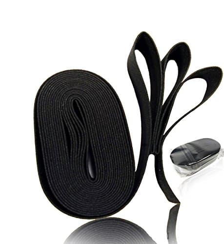 Black Elastic Spool, Used as a garment component, Or other using the mounting bracket. 1 in x 4 yards