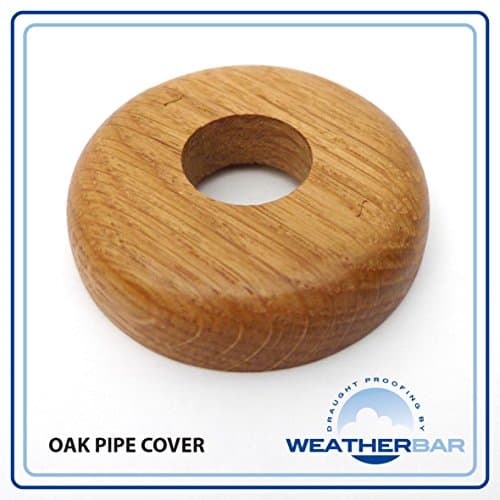 Solid Oak Lacquered Radiator Pipe Cover, Pipe Rose. 2 Part Jigsaw Construction. Sold as a Pair (Enough for One Radiator)