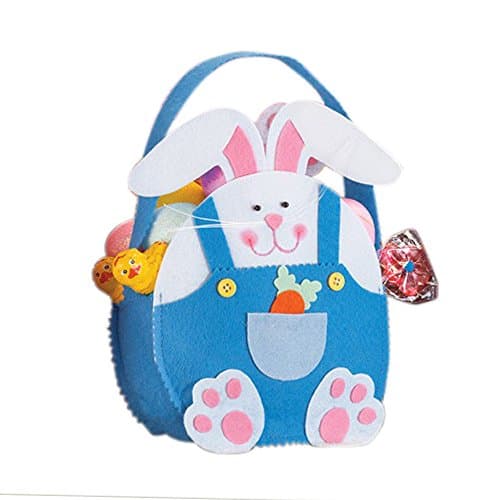 1pcs Easter Rabbit Ear Candy Bag Easter Baskets for Children Gifts (Blue)