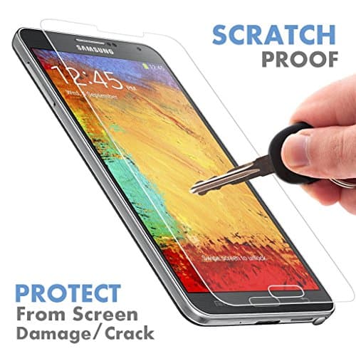 ⚡[ PREMIUM QUALITY ] Samsung Galaxy Note 3 Tempered Glass Screen Protector - Shield, Guard &amp; Protect Phone From Crash &amp; Scratch - Anti Fingerprint, Smudge &amp; Shatter Proof - Best Lcd Display Protection