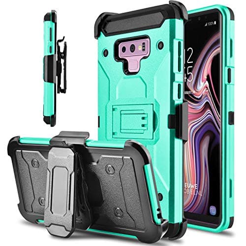 lovpec Hard Galaxy Note 9 Case, Kickstand [Heavy Duty Protection] Swivel Belt Clip Holster Full Body Protective Shockproof Phone Case Cover Compatible with Samsung Galaxy Note 9/SM-N960U (Mint)