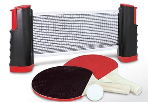 HEEMIKA Professional Ping Pong Paddle Set with Retractable Net,Table Tennis Racket and Ball