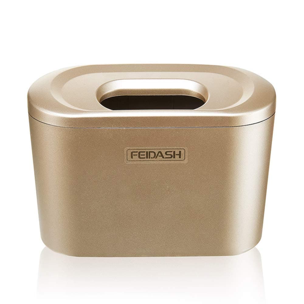 BYSY Car Garbage Bin Plastic Mini Wastebasket Trash Can & Makeup Holder, Vanity Desk Countertop Bathroom Kitchen