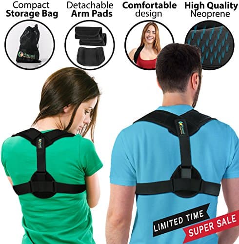 Posture Corrector for Women & Men - Comfortable Adjustable Back Posture Brace & Clavicle Support - Premium Quality - Posture Support for Spine Correction, Realignment, Thoracic Kyphosis & Injury Rehab