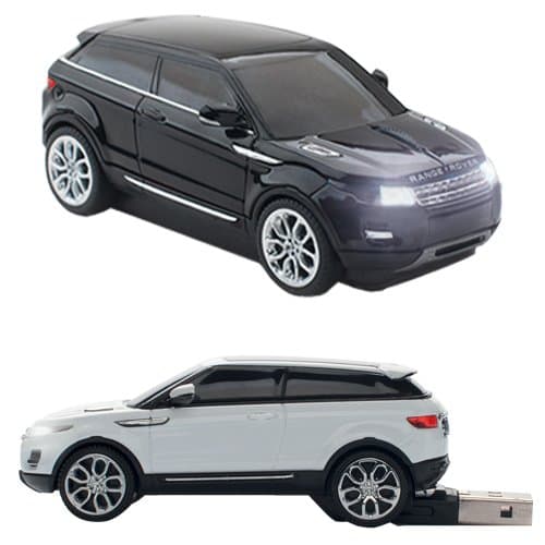 Click Car CCB-Range ROVER-BLK-4GB-WT Range Rover Wireless Optical Mouse and 4GB USB Bundle, Black/White