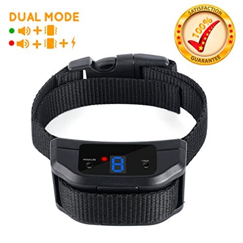 Bark Collar for Small Medium Large Dogs(15 -120 lbs) - No Shock Option - 10 levels Correction Sound Vibration Shock Anti Barking Collar