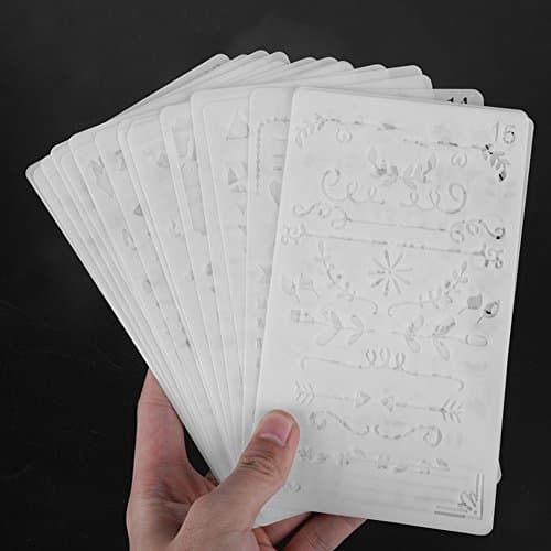 Staroworld Plastic Journal Stencils, Fantastic Stencils Notebook Diary Scrapbook for Different Crafts, Bullet Journaling (12 Pieces)