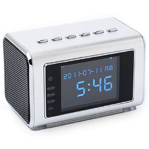 Top Secret Hidden Spy Camera with Motion Dectection Mini Clock Radio (SILVER)