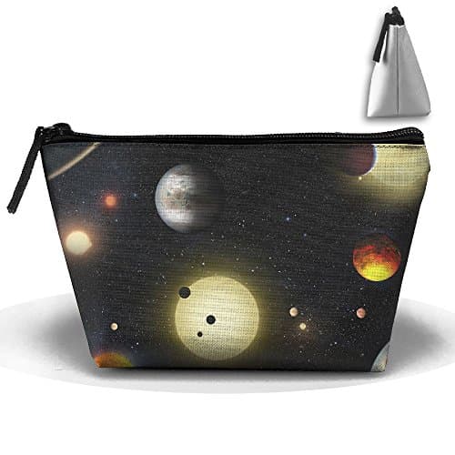 Space Planets Galaxy Multifunction Portable Pouch Trapezoidal Storage Organizer Bag