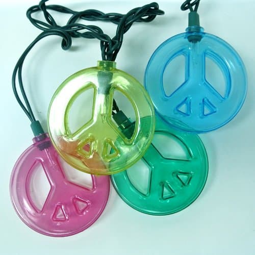 Kurt Adler Peace Sign String Lights