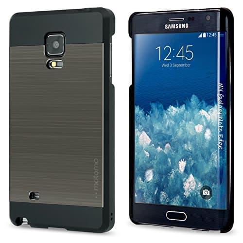 Galaxy Note Edge Case_ SLIM FIT_MOTOMO Galaxy Note Edge Case Aluminum [Brushed Aluminum] [Straight Edges] Metal Cover Protective Case for Galaxy Note Edge - Retail Packaging (TITAN SILVER)