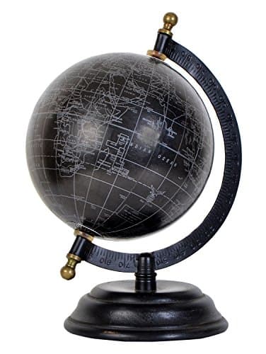 ArtisTree Ceramic Globe on Base (3 cm x 3 cm x 8 cm, Black)