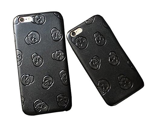 Ecarer iPhone Case for iPhone 6/iPhone 6s 4.7" Full Cover Ultra Thin Slim Matte Back Soft PP Skull Punk Style Case Cover Rock&amp;Roll Glass Screen Protector included (Black)