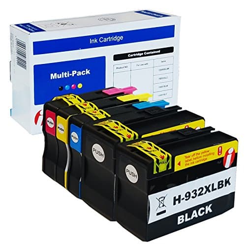 INK4WORK 5 Pack Compatible Replacement for HP 932XL 933XL Ink Cartridge for use with OfficeJet 6100 6600 6700 7110 7610 7612 Printer