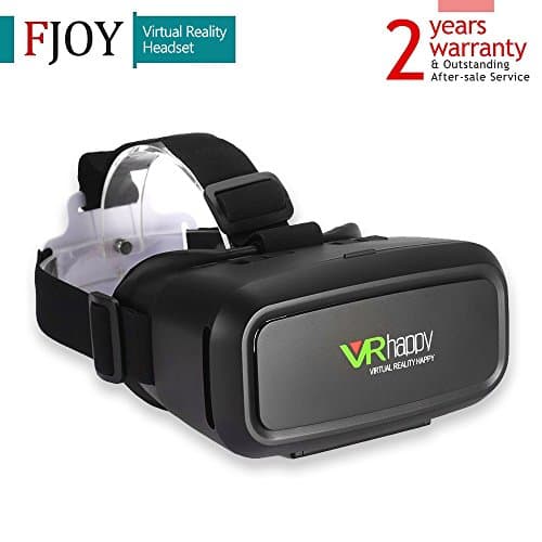3D VR Glasses / FJOY Virtual Reality VR Headset / VR Box with Stereo Headphone for Video And Games Compatible with All 3.5"-5.5" Smartphones with IOS / Android and Other Cellphones Black