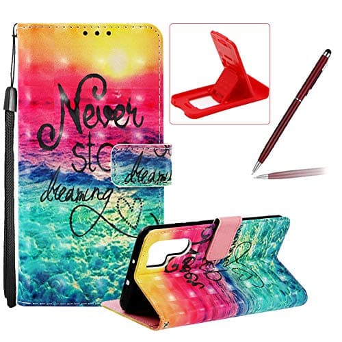 Strap Leather Case for Huawei P30 Pro,Wallet Flip Case for Huawei P30 Pro,Herzzer Stylish Elegant 3D Sunrise Scenery Pattern Magnetic Stand PU Leather Case with Soft TPU