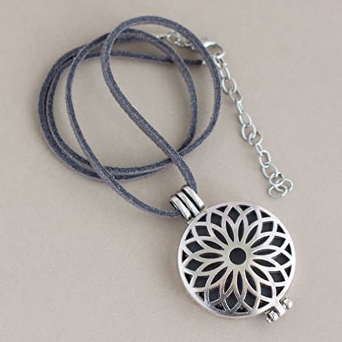 Mandala Flower Essential Oil Diffuser Necklace for Aromatherapy