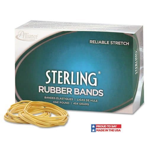 Sterling Ergonomically Correct Rubber Bands, #105, 5 x 5/8, 70 Bands/1lb Box by ALLIANCE RUBBER