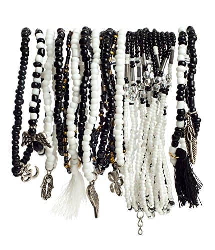 Halcraft Classic Black and White Ensemble Bracelet Stack