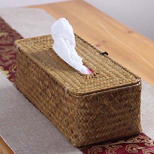 WEEKDEGY Tissue box Creative handmade grass-woven tissue box in-car tissue box