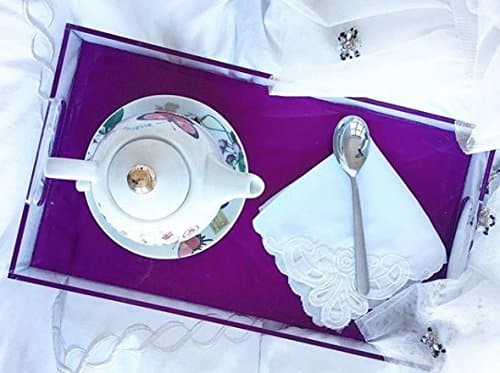 Rectangular Acrylic Tray by AREA. Acrylic Decorative Tray (Purple Mirror)