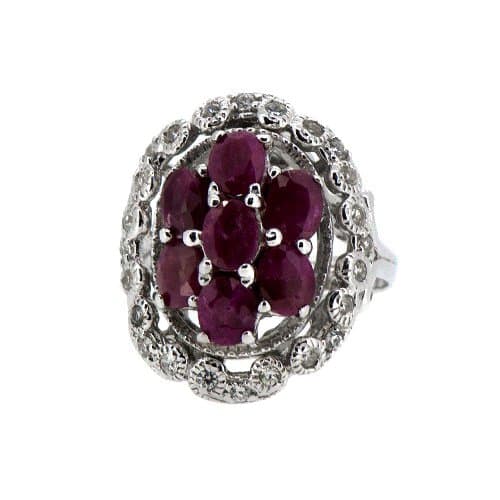 Rare 5x3 Oval African Ruby Vintage Oval Ring (Resizable) 925 Silver