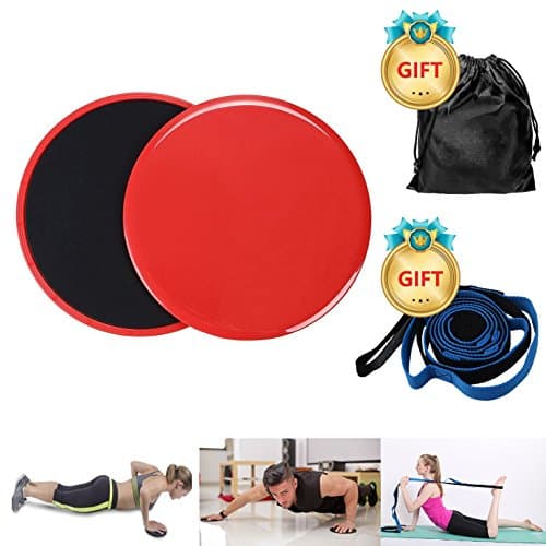 Gliding Discs Core Sliders,Exercise Sliders,Dopobo Double-sided Sliding Discs,Core Gliding Discs Yoga Stretch Strap,Abdominal Exercise Equipment,Full Body Workout,Compact for Travel or Home Ab Workout