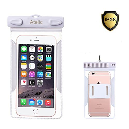 Waterproof Case, Atelic iPhone 7 PLUS 6 6S Ultra Universal Waterproof Pouch, Waterproof Case with Touch Responsive Transparent Screen Protector for HUAWEI P8 P9 Mate8 Y3