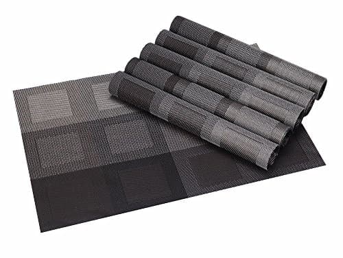 EUTTEUM 6PC Placemats Quick-drying Placemats PVC Dining Room Table Mat Heat Insulation Kitchen/ Dining