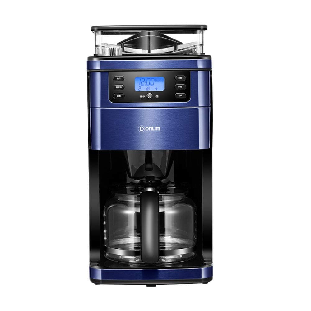 Coffee Machine Home Automatic American Drip Type Italian Grinder Bean Machine Small,Blue,A
