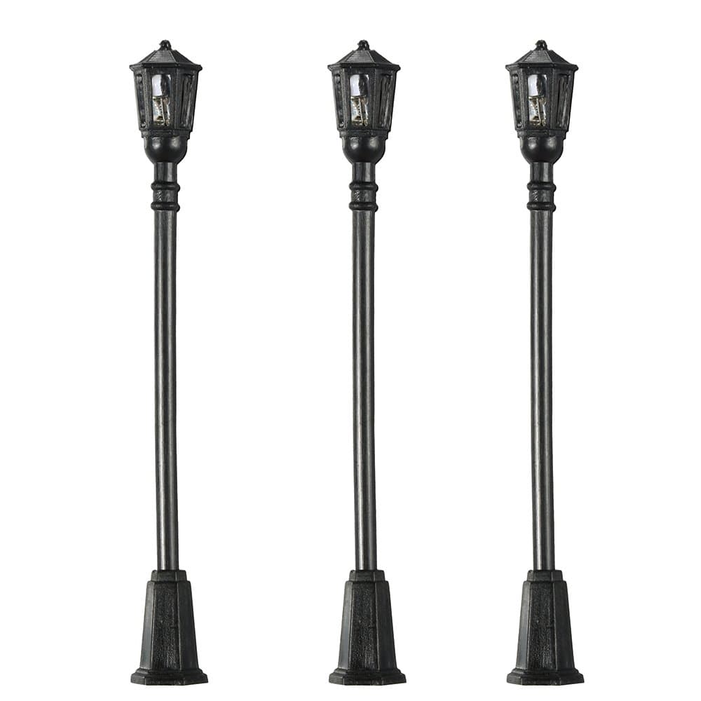 NAJING 10pcs LED Plastic Model Park Courtyard Lanterns Lamp Post Single Head Street Lights HO OO Scale 3V DC