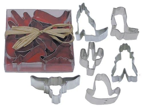 Miniature 1.75" Texas Tin Cookie Cutter 6 Pc Set L1976b