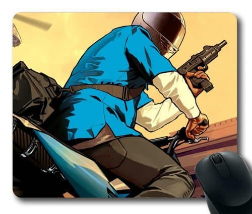 GTA 5 Franklin Bike Chase Mouse Pad, Customized Rectangle Mousepad Diy By Bestsellcase