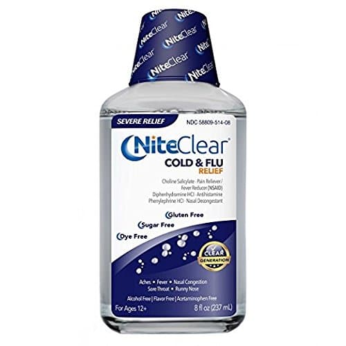 NiteClear Cold & Flu Relief, 8oz. Per Bottle (Pack of 3)
