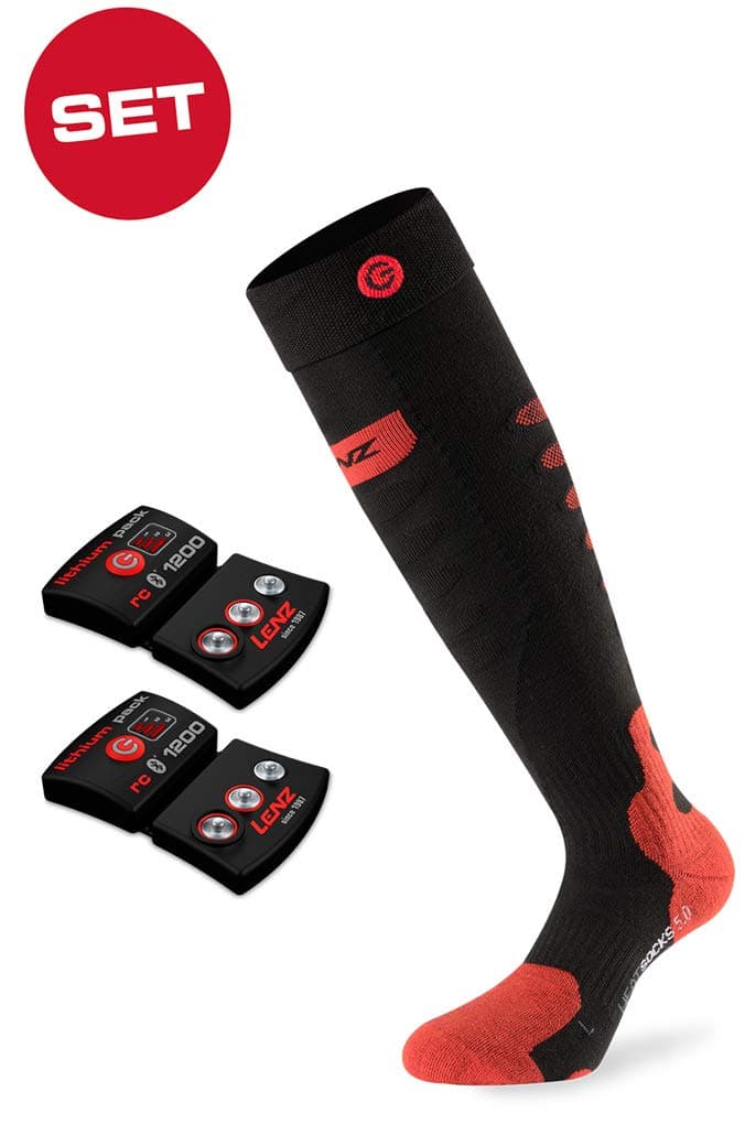 Lenz Heated Socks 5.0 Toe Cap + Lithium Pack rcB 1200