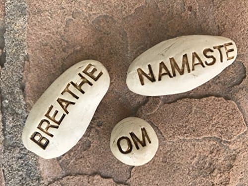 Meditation Stone set, handmade ceramic pocket pebble