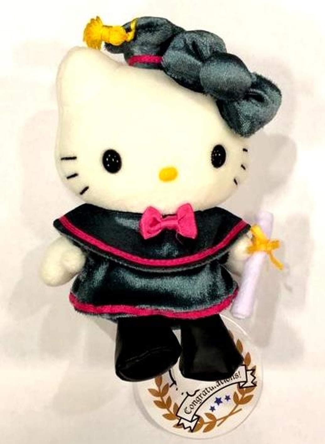 Neko Hello Kitty 6" Graduation Plush - Heather Grey