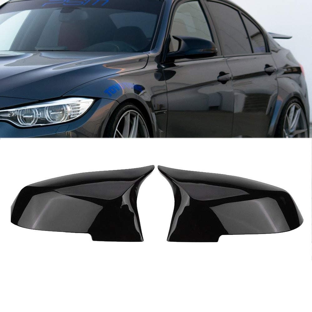 Door Mirror Cover Caps,1 Pair GlossDriver Passenger Side Replacement Rearview Mirrors Covers for BMW F20 F22 F23 F30 F31 F32 F33 F36 F87 M2 X1 E84 (Black)