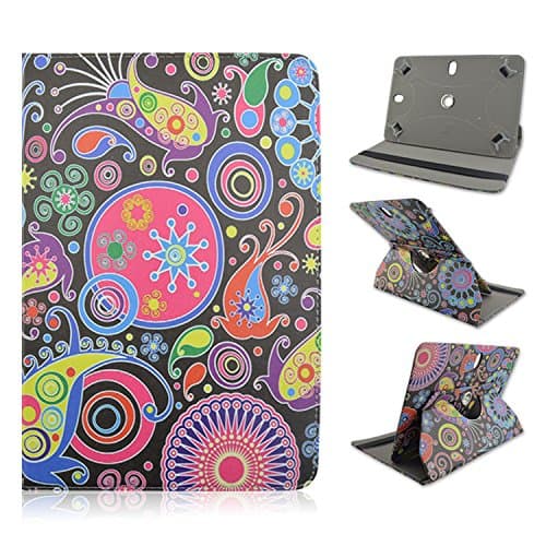 Psychedelic Paisley Design - Universal 7" inch Tablet Case Cover Adjustable Stand Fits - Kindle Fire / Fire HD , Kindle Fire HDX, iRulu,