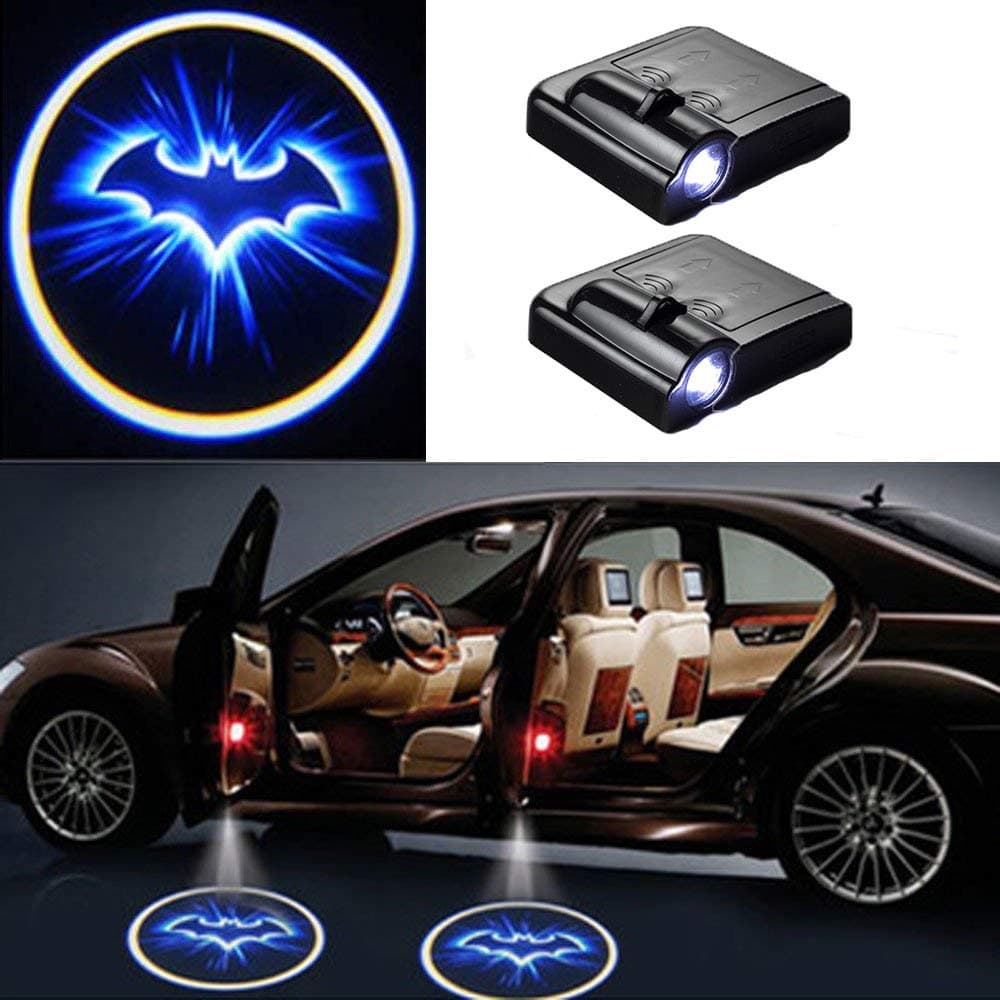 MIVISO 2 Wireless LED Car Door Light Bat Projector Ghost Shadow Emblem Light Laser Welcome Lamp Universal