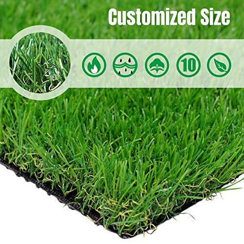 PET GROW Realistic Artificial Grass Rug Customized Sizes Available -5FTX14FT(70 Square FT) Indoor Outdoor Garden Lawn Landscape Synthetic Turf Mat - Thick Fake Grass Rug