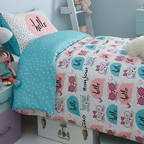 Kitty Polka Dot 2 Piece UK Double /US Full Sheet Set – 1 x double sided sheet & 2 x pillowcases