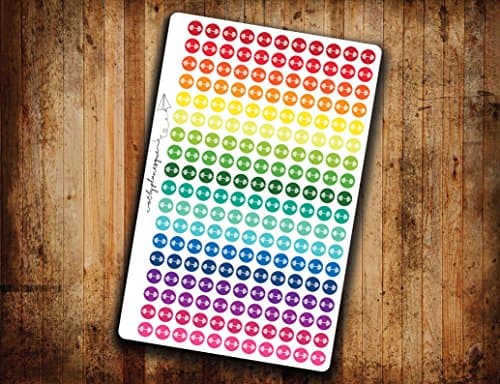 Dumbell Planner Sticker Exercise Workout Rainbow Circle Icon Die Cut Removable and Repositionable Vinyl Stickers For A5 Planners Filofax Kikki K and More