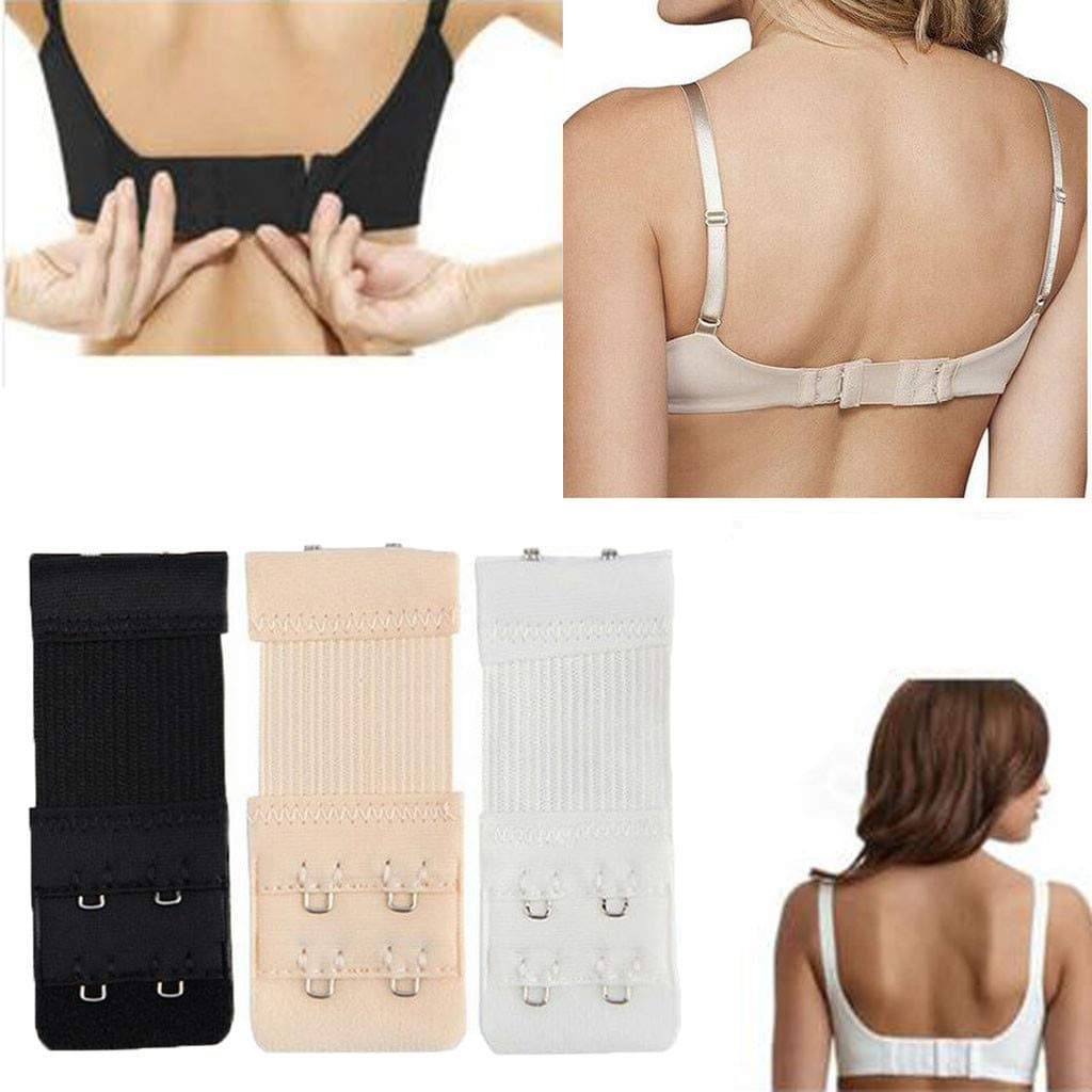 3pcs Ladies Bra Extender Strap 2 Hooks,Elastic Stretchy Bra Extension Strap,for Fabric Shrinkage and Weight gain of Pregnancy