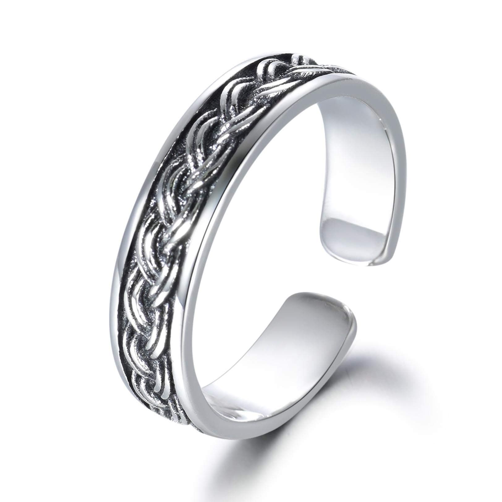 LYTOPTOP 925 Sterling Silver Thumb Ring Celtic Knot Adjustable Ring Eternity Rings Engagement Jewellery for Women