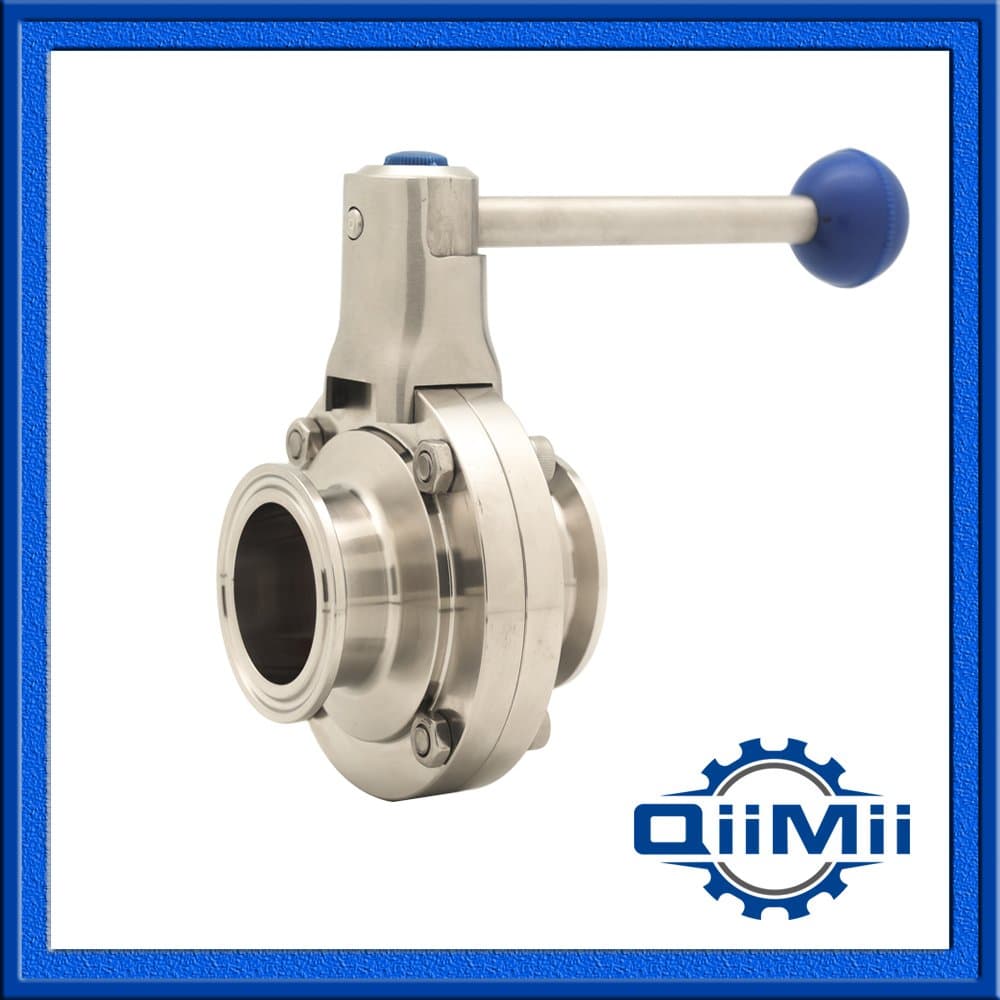 1-4 Inch Clamp Sanitary Butterfly Valve with Pull Handle, Silicone Gasket, Stainless Steel 304/316L(US Stock) (1", SS316L)