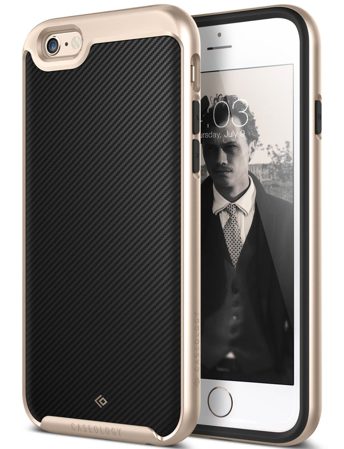for iPhone 6S case/iPhone 6 case [Envoy Series] - Classic Rich Texture Luxury Slim Premium Leather Design Case for iPhone 6S / iPhone 6 - Carbon Fiber Black