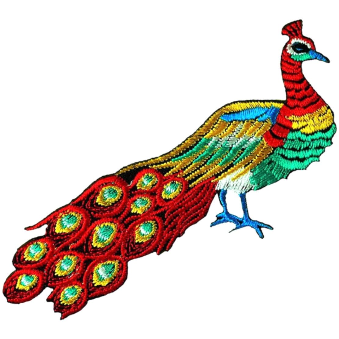 Peacock Peafowl Bird Embroidered Iron on Patch #FF